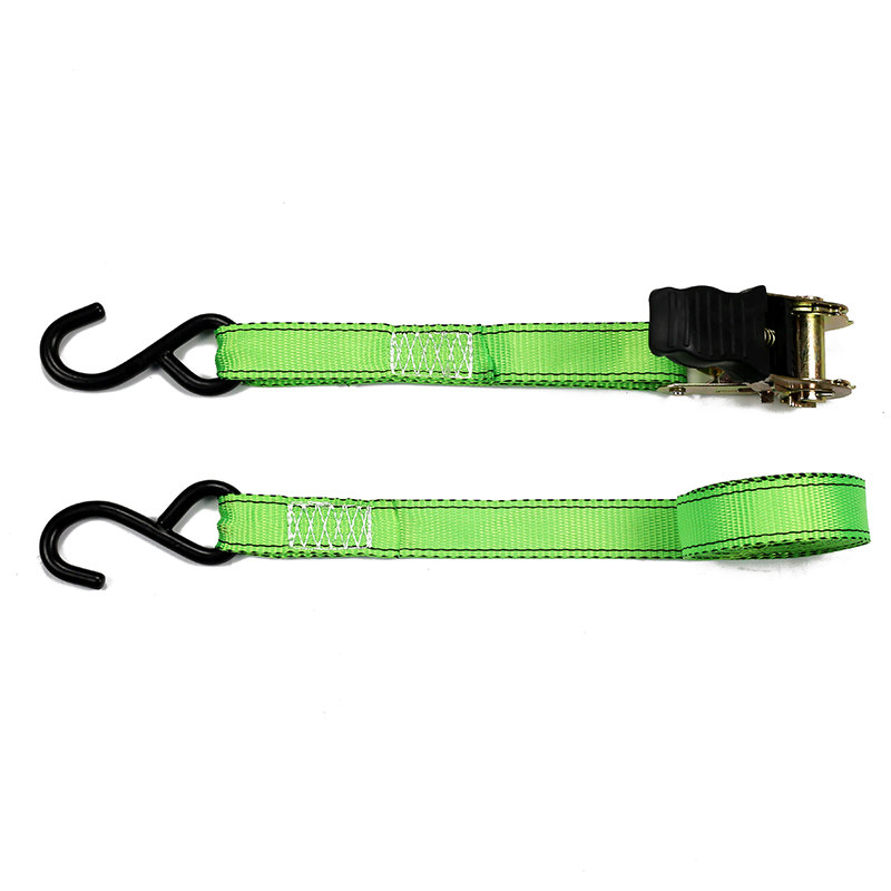 4PC 1INCH Rubber Coated Ratchet Straps