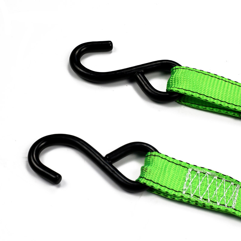 4PC 1INCH Rubber Coated Ratchet Straps