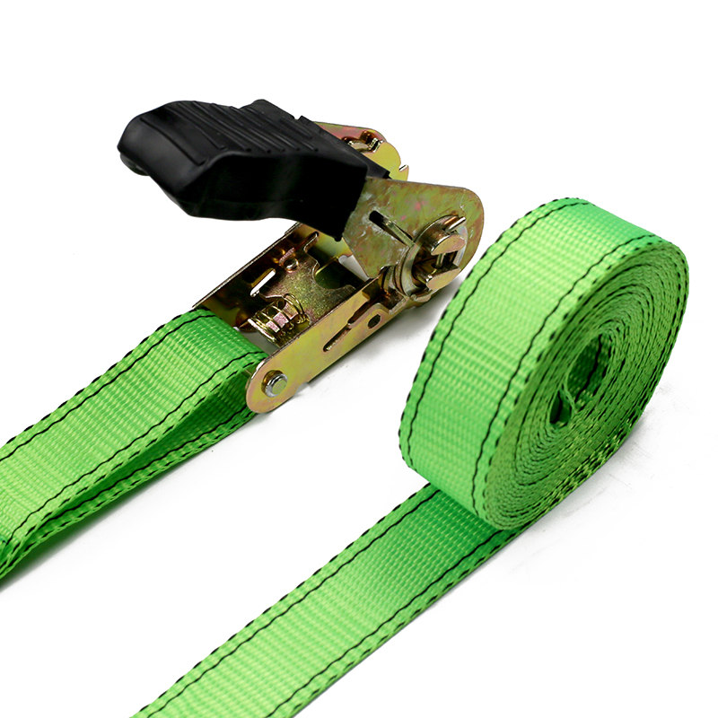 4PC 1INCH Rubber Coated Ratchet Straps