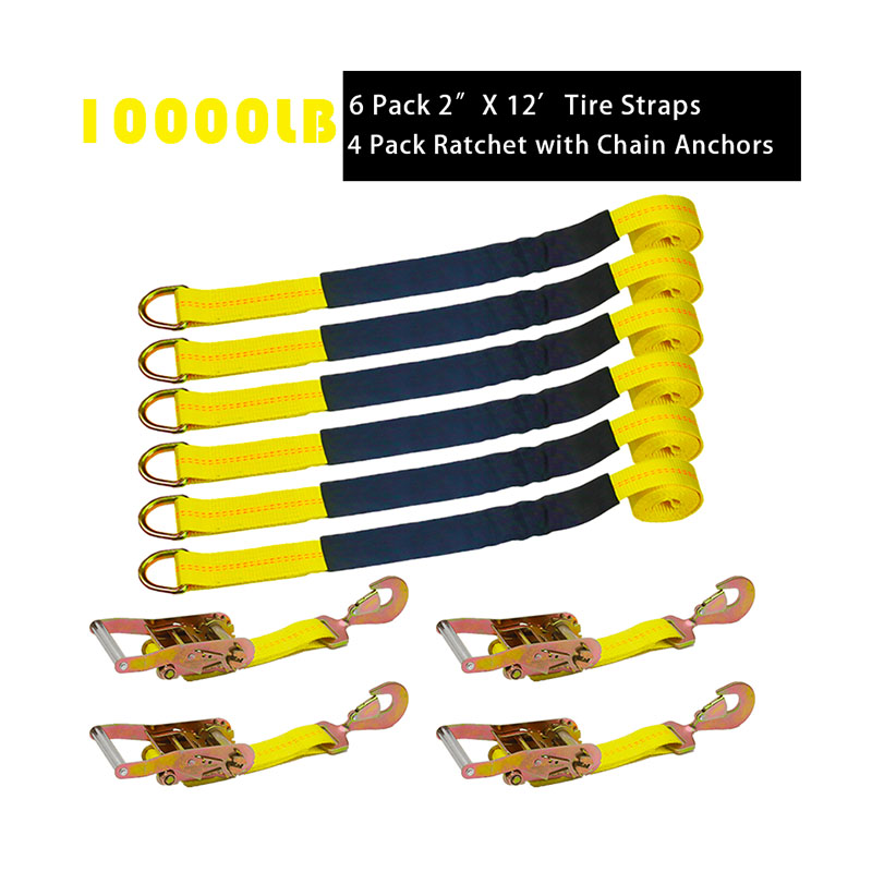 Tire Wheel Down Strap 10000lbs Axle Straps Tie Downs
